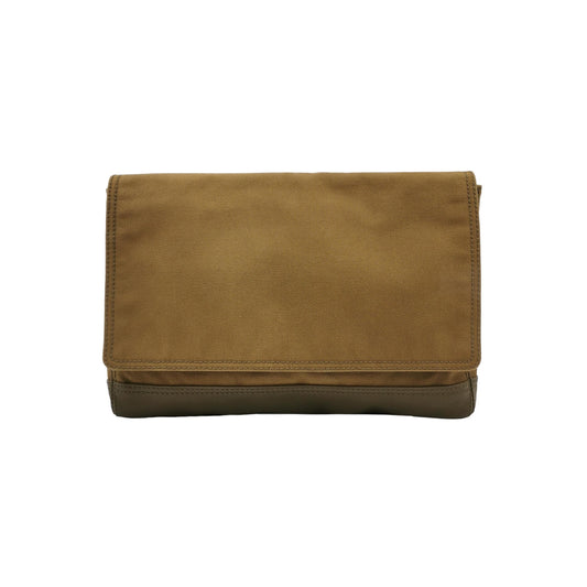 Balenciaga Leather-Canvas Colorblock Flap Clutch