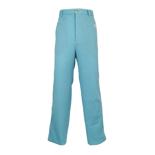 Gucci x Adidas Cotton Logo Blue Striped Pants