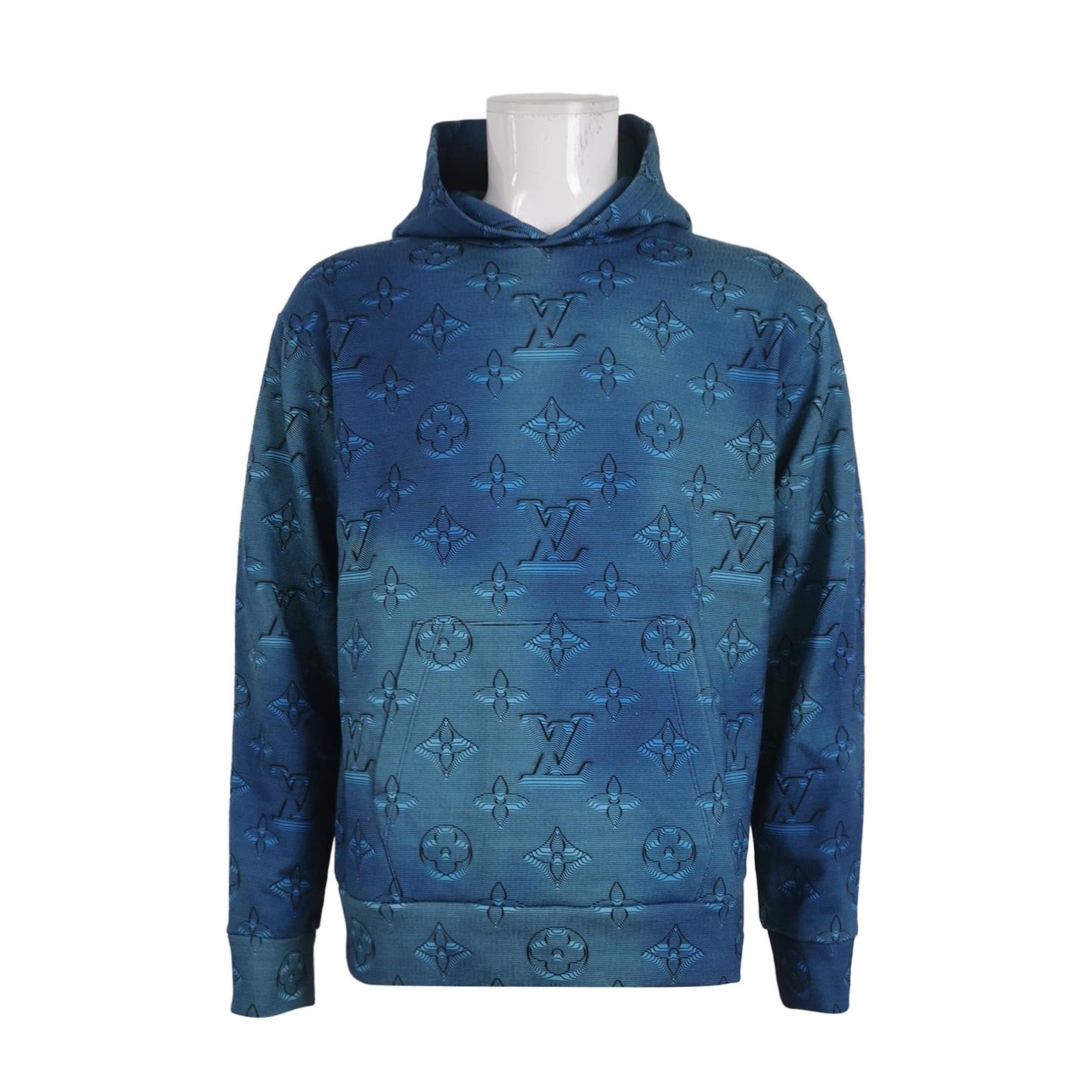 Louis Vuitton Blue Monogram Hoodie L