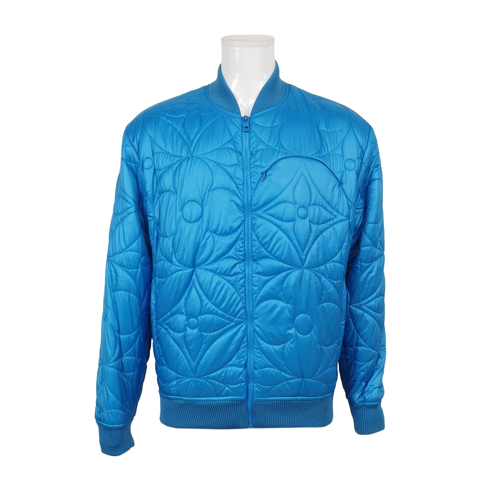 Louis Vuitton Blue Quilted Zip Cotton Jacket L