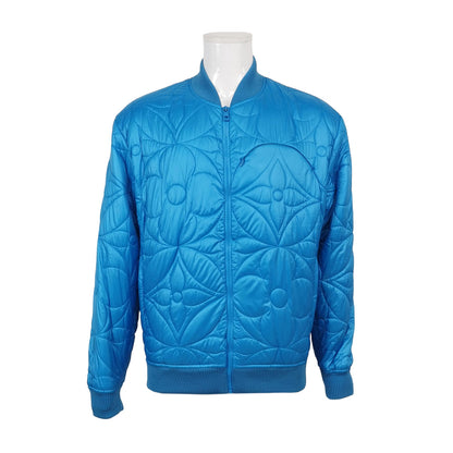 Louis Vuitton Blue Quilted Zip Cotton Jacket L