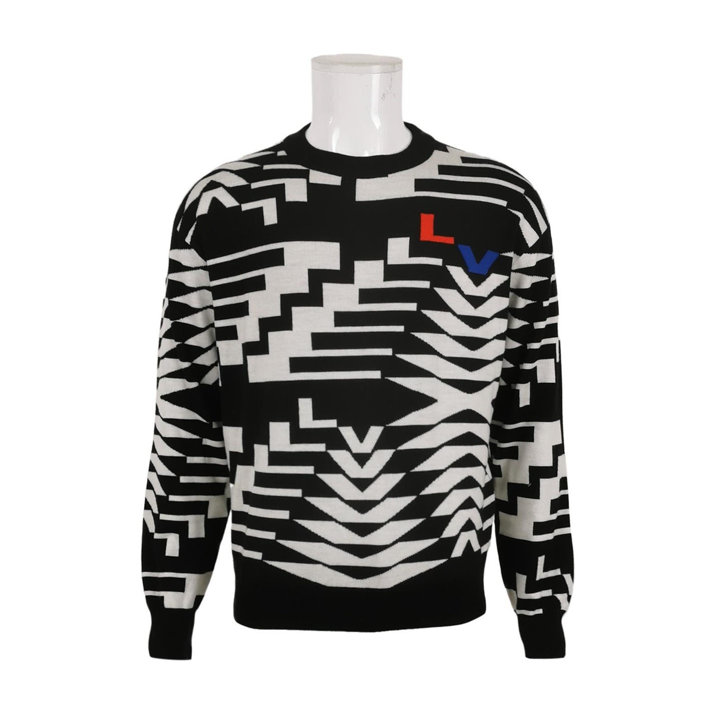 Louis Vuitton Wool Color-Block Crewneck Sweater M