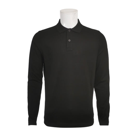Prada M Cotton Solid Collar Long-Sleeve T-Shirt
