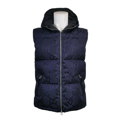 Gucci Double G Logo Hooded Zip Down Vest M