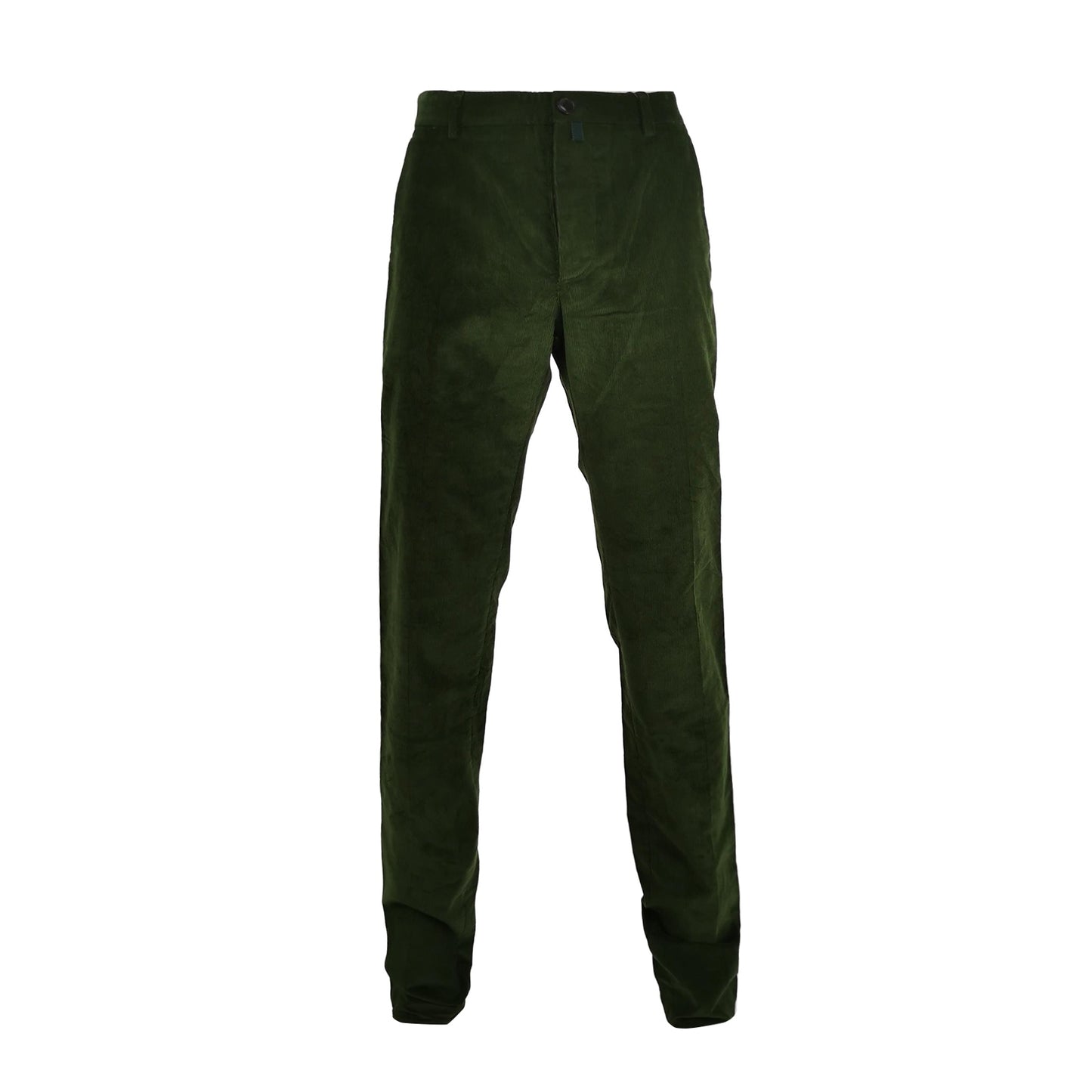 Green Corduroy Straight-Leg Pants