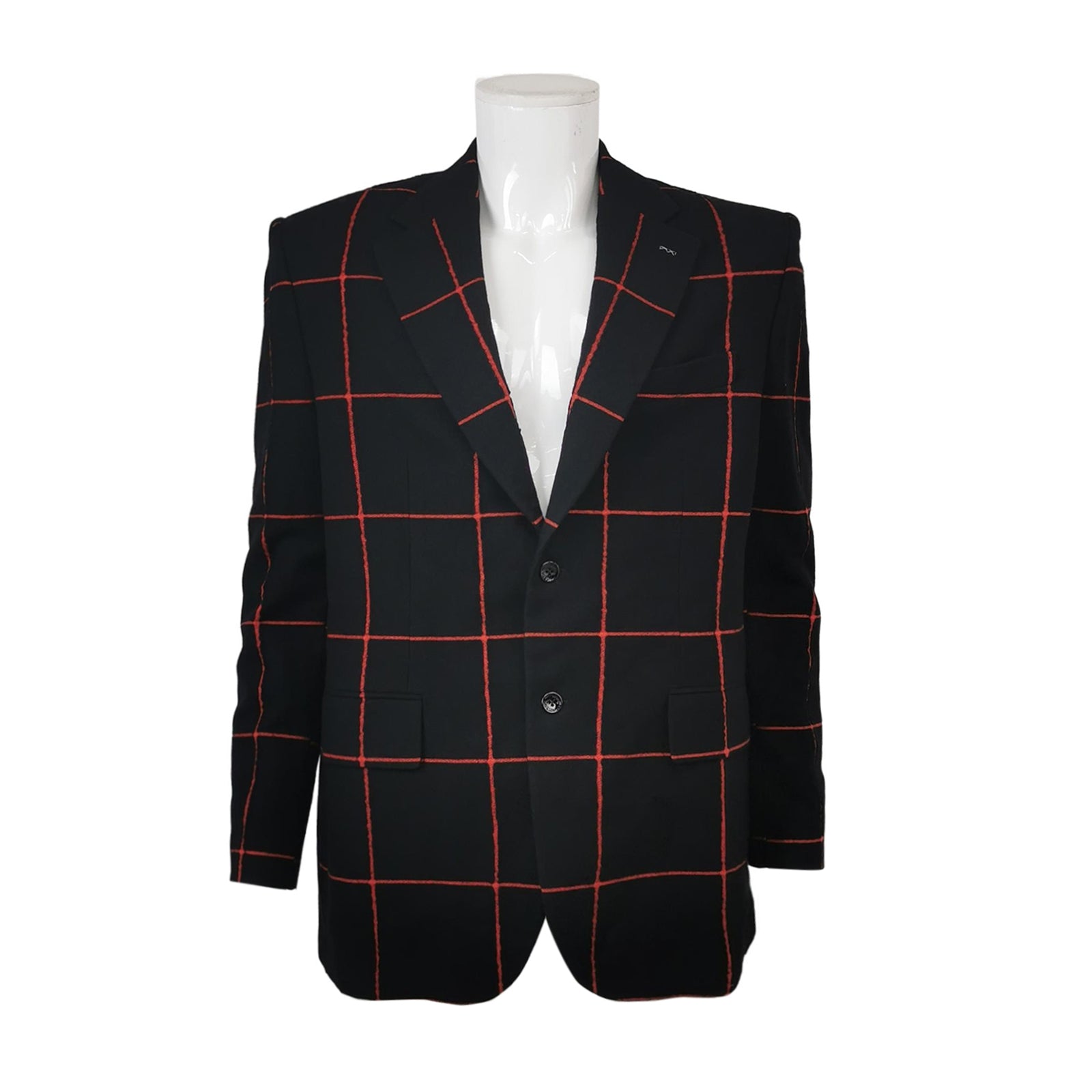 Louis Vuitton Wool-Cotton Colorblock Grid Blazer