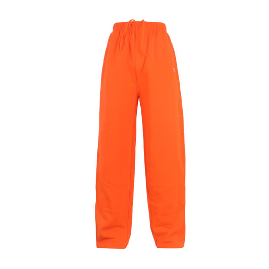 Balenciaga Orange Cotton Logo Straight-Leg Pants S