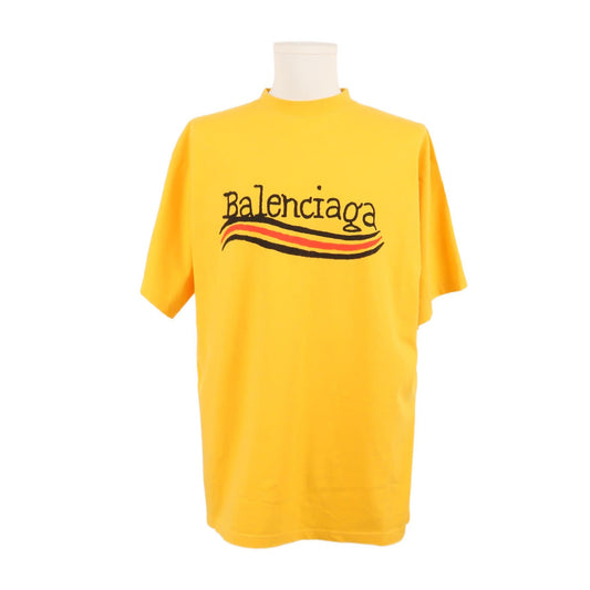 Balenciaga S Cotton Color-Block Logo Crew Neck T-Shirt