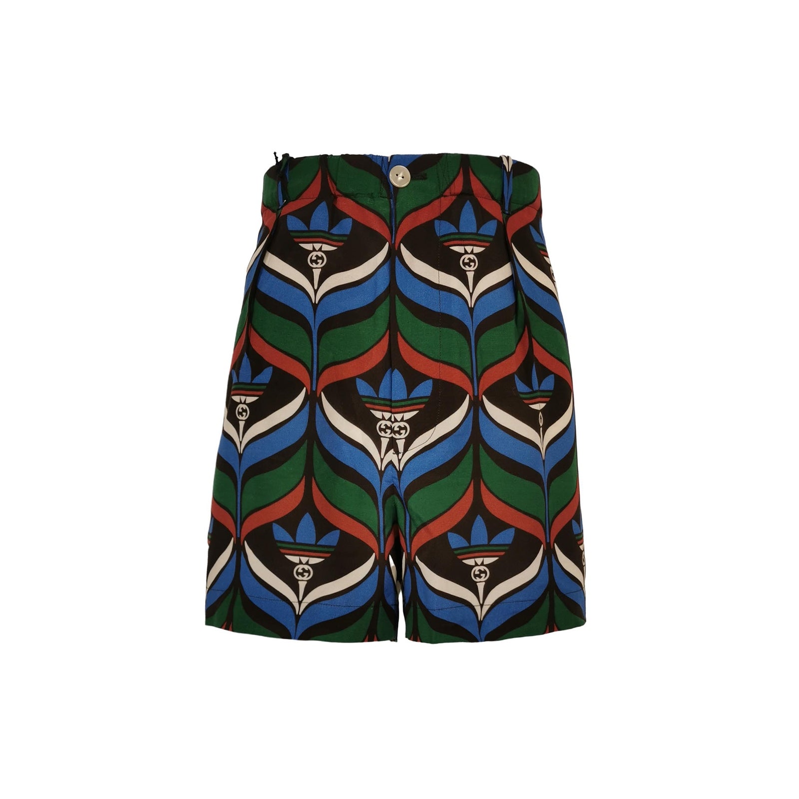 Gucci x Adidas Logo Print Striped Shorts