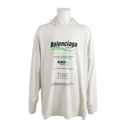 Balenciaga Cotton Logo Hoodie Long Sleeve M