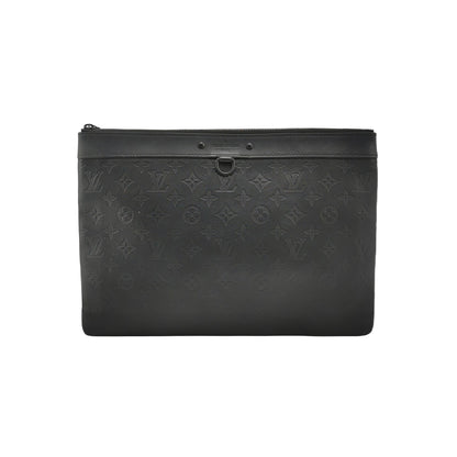 Louis Vuitton Discovery Pochette Black Embossed Clutch