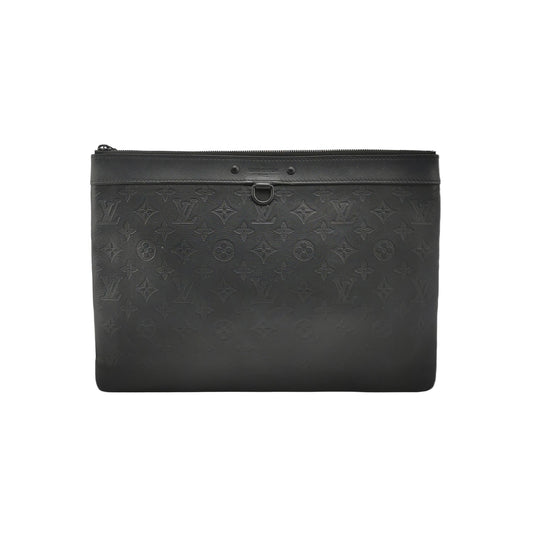 Louis Vuitton Discovery Pochette Black Embossed Clutch