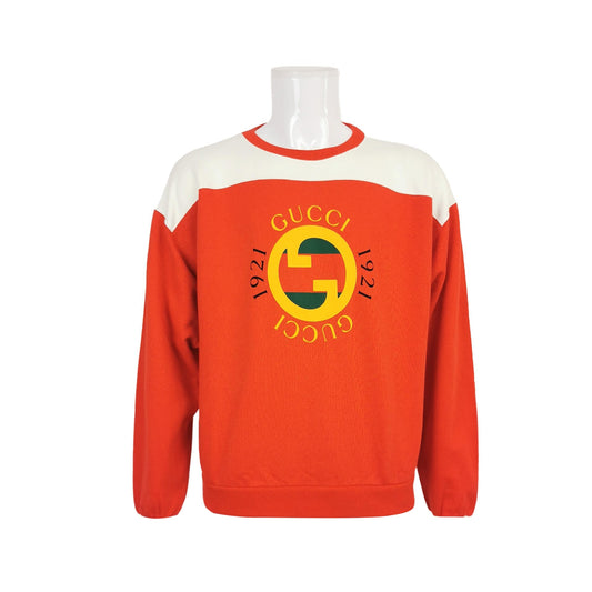 Gucci S Orange Interlocking G Crewneck Sweatshirt