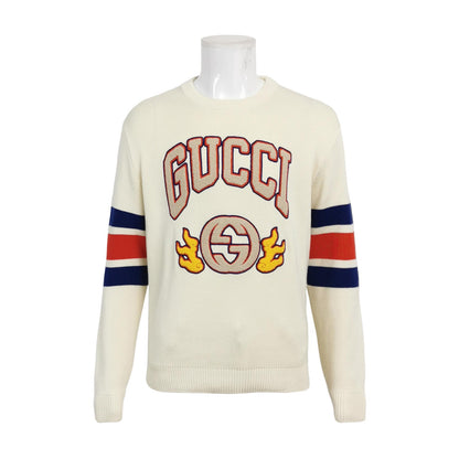 Gucci M Size Crewneck Logo Cotton Sweater