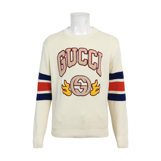 Gucci M Size Crewneck Logo Cotton Sweater