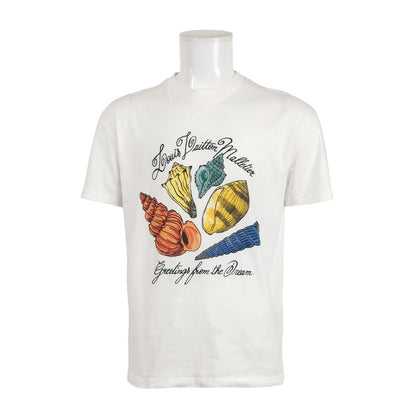 Louis Vuitton S Cotton Crew Neck Shell Print T-Shirt