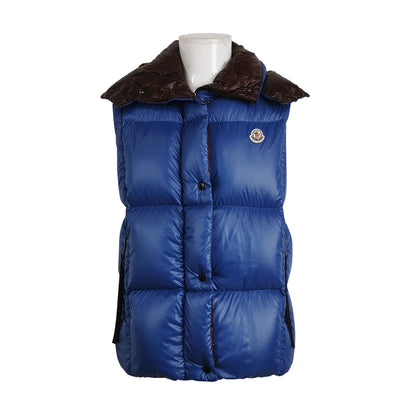 Moncler Blue Quilted Logo Vest Size M