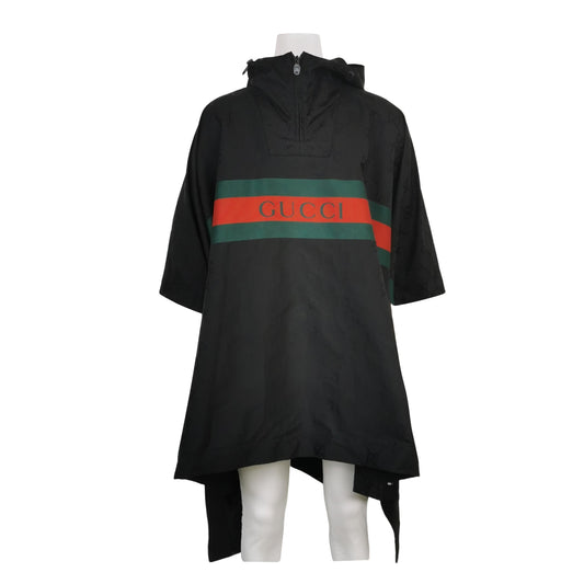 Gucci Logo Stripe Hooded Poncho L
