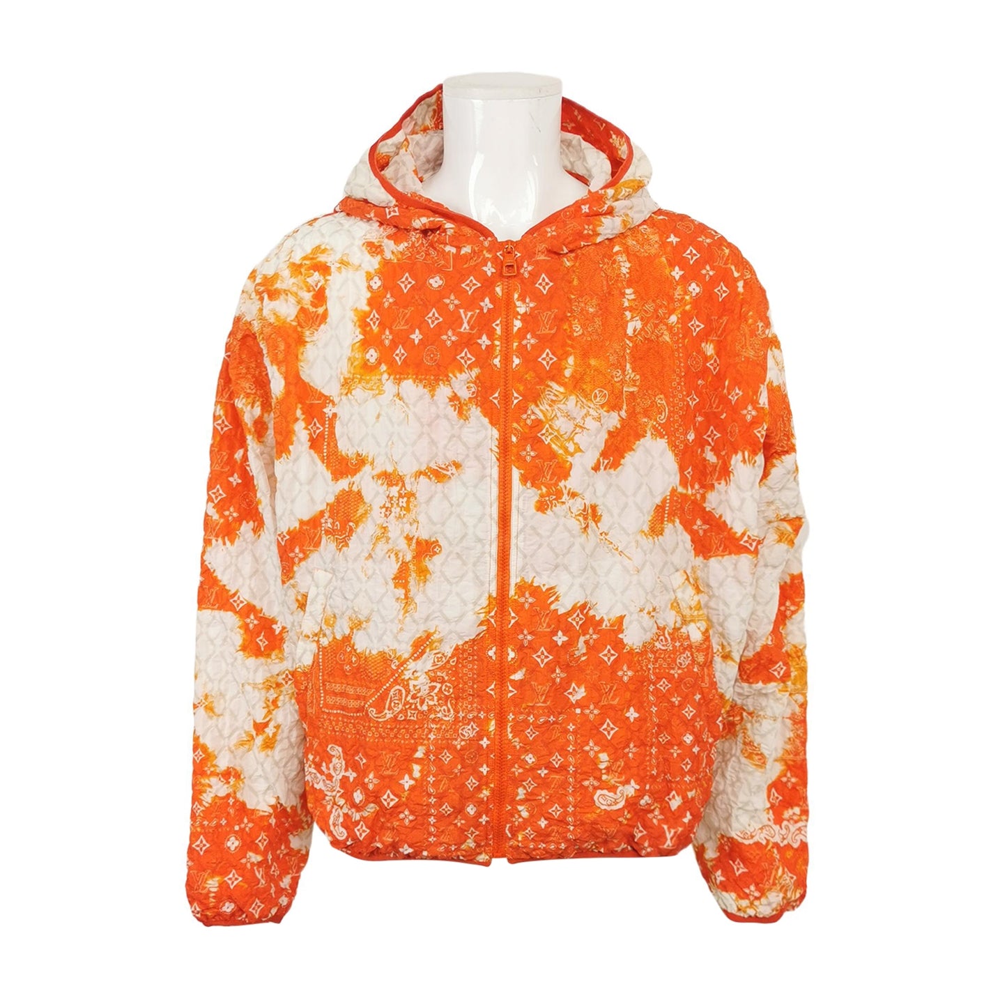 Louis Vuitton Orange Monogram Print Hooded Jacket