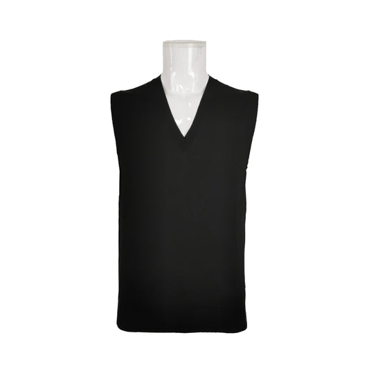 Prada Black V-Neck Sleeveless Wool Vest M/48