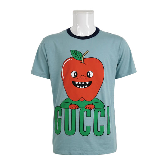 Gucci Cartoon Apple Logo Cotton T-Shirt XXS