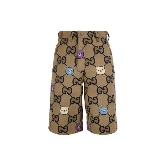 Gucci GG Cartoon Bear Print Casual Shorts