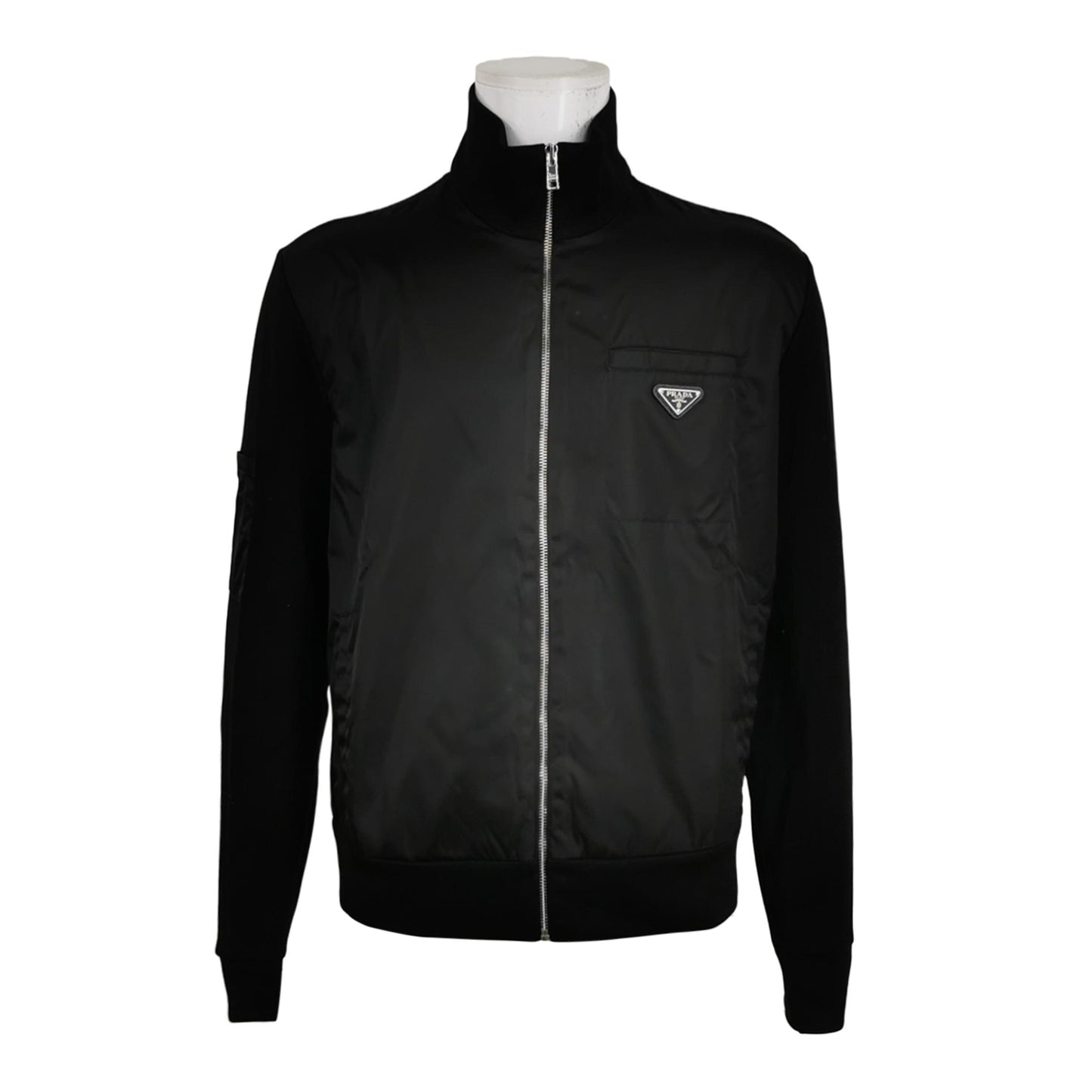 Prada XXL Zip-Front Triangle Logo Jacket