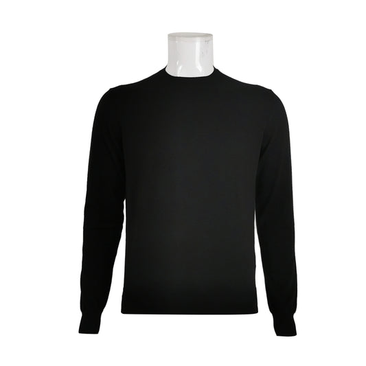 Prada Black Cotton Long-Sleeve Round-Neck Top