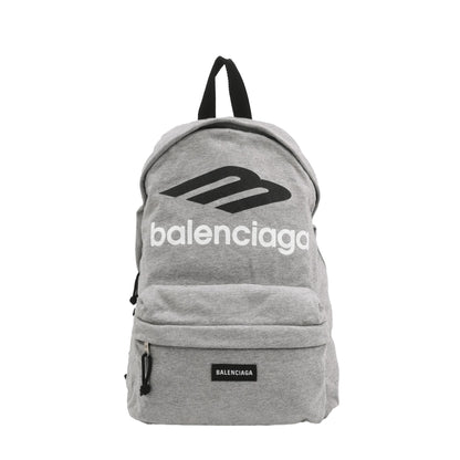 Balenciaga Explorer Gray Logo Leather Backpack