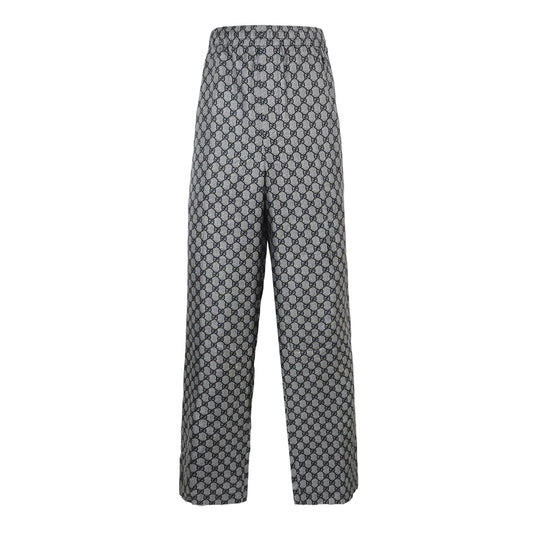 Gucci GG Monogram Silk Trousers M