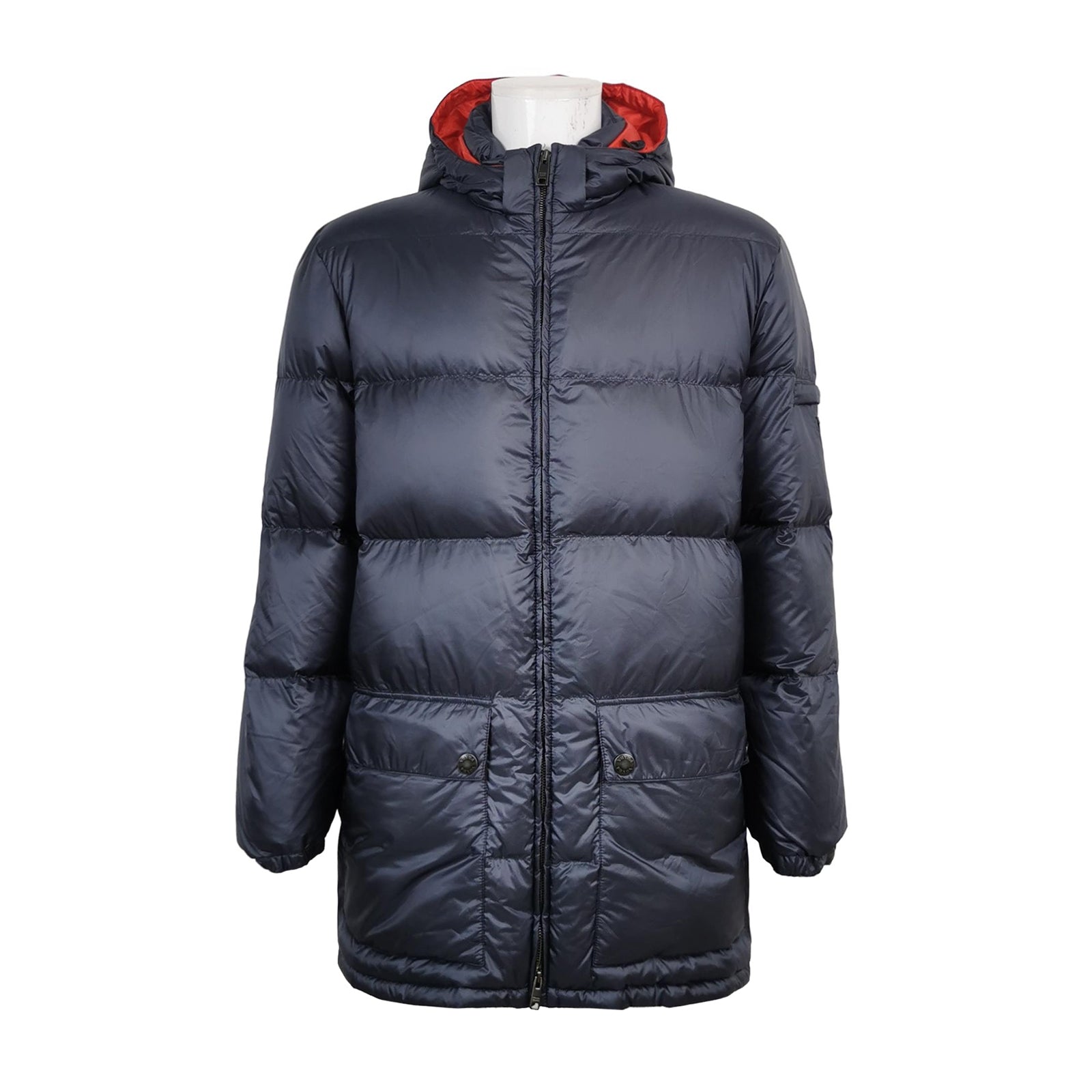 Prada Quilted Hooded Long-Sleeve Down Jacket L