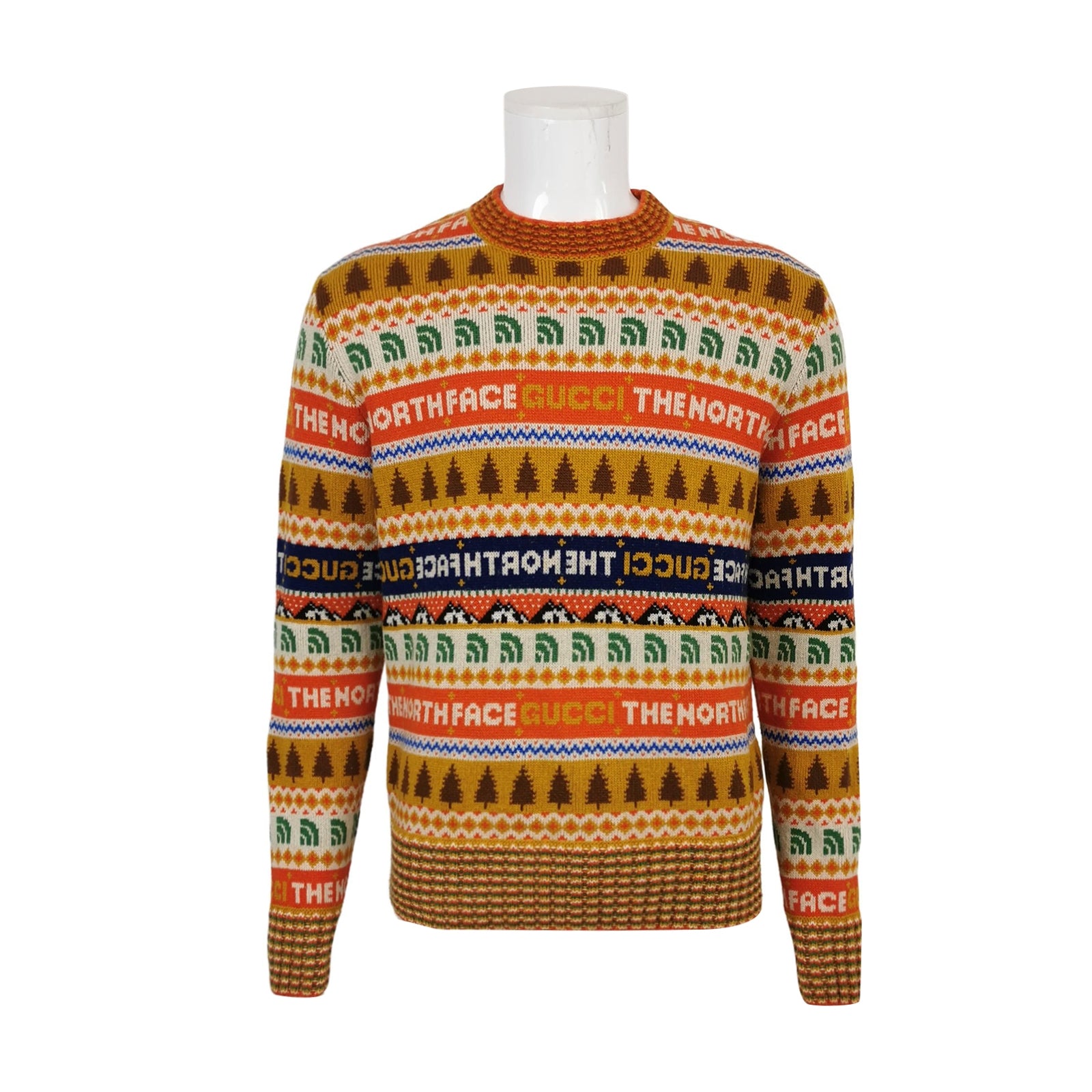 Gucci x The North Face Wool Striped Crewneck Sweater L