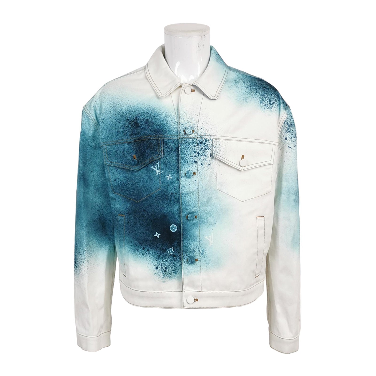 Louis Vuitton Cotton Blue-White Splash Jacket XL