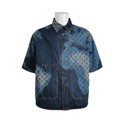 Louis Vuitton Monogram Denim Short-Sleeve Shirt