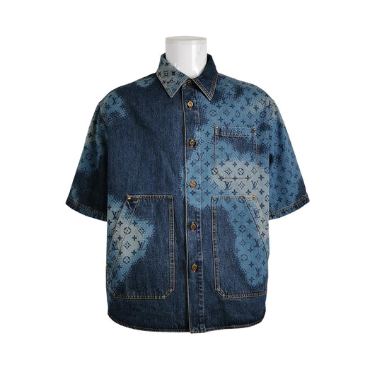 Louis Vuitton Monogram Denim Short-Sleeve Shirt