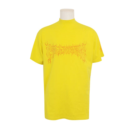 Balenciaga Yellow Flame Logo T-Shirt L