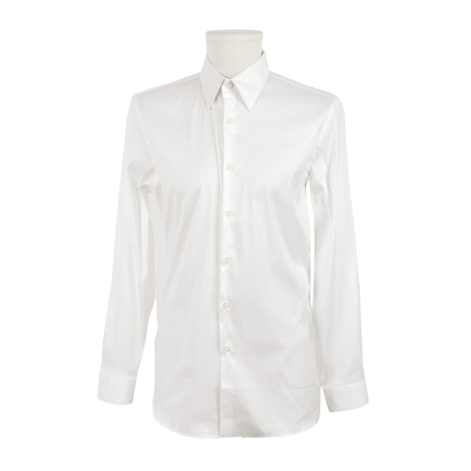 Prada Cotton Spread Collar Single-Breasted Shirt S