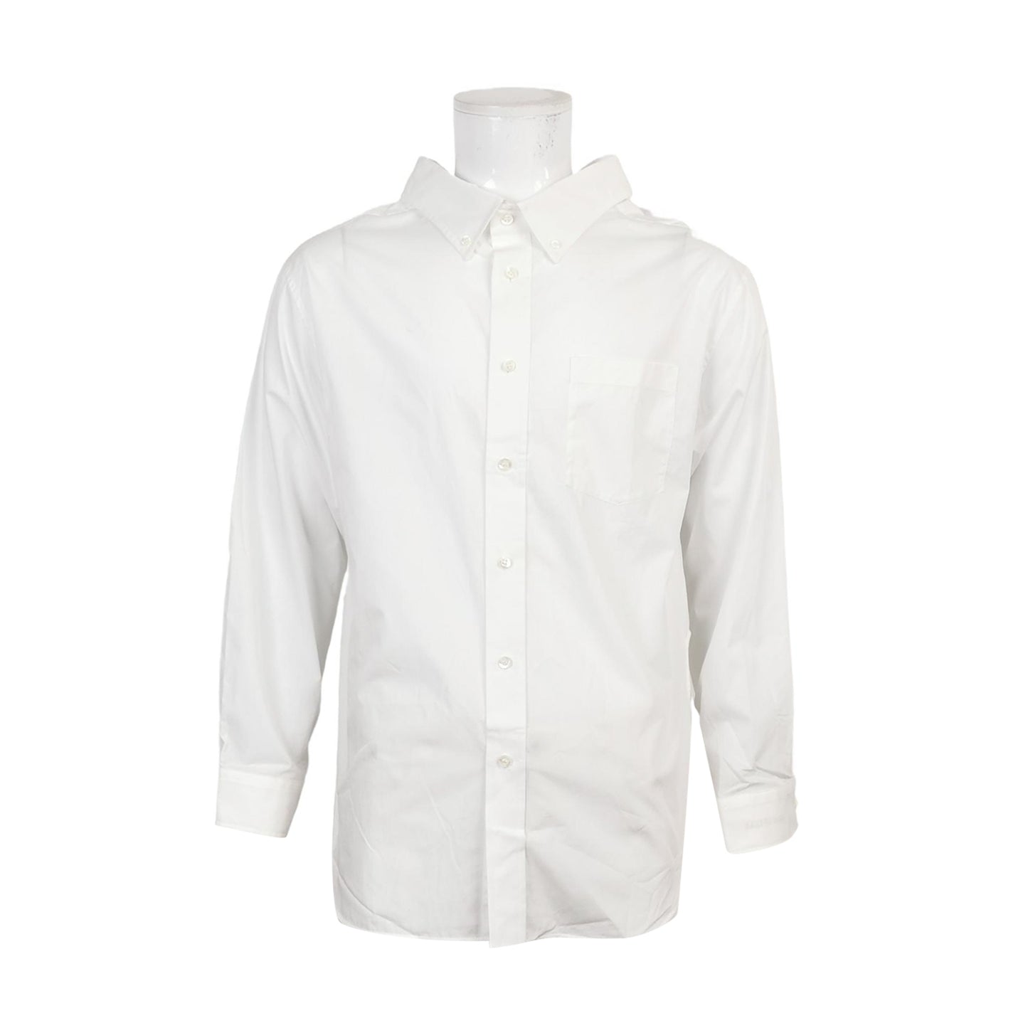 Balenciaga White Cotton Spread Collar Shirt XXXS