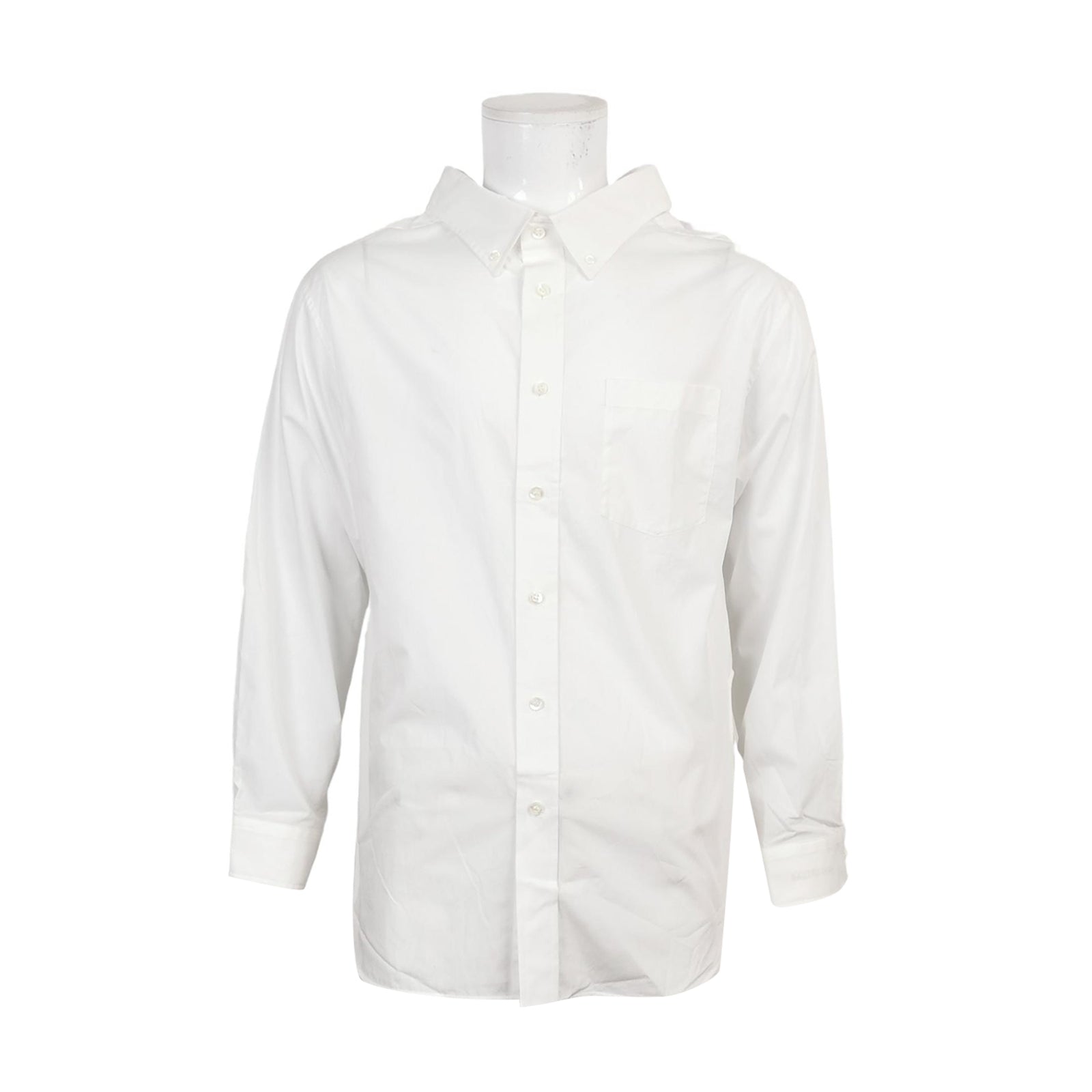 Balenciaga White Cotton Spread Collar Shirt XXXS