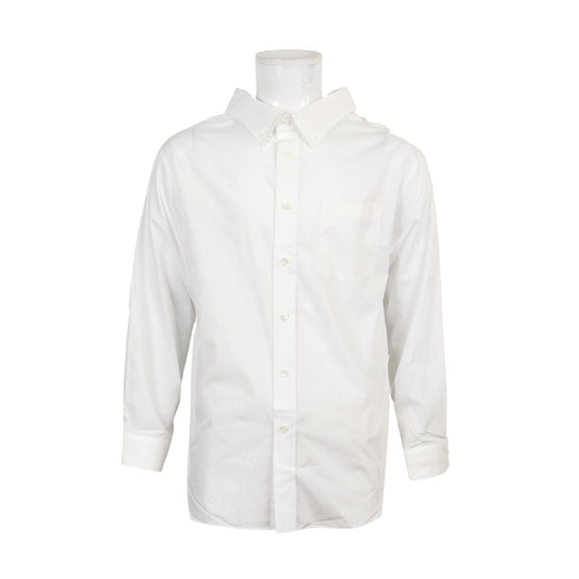 Balenciaga White Cotton Spread Collar Shirt XXXS