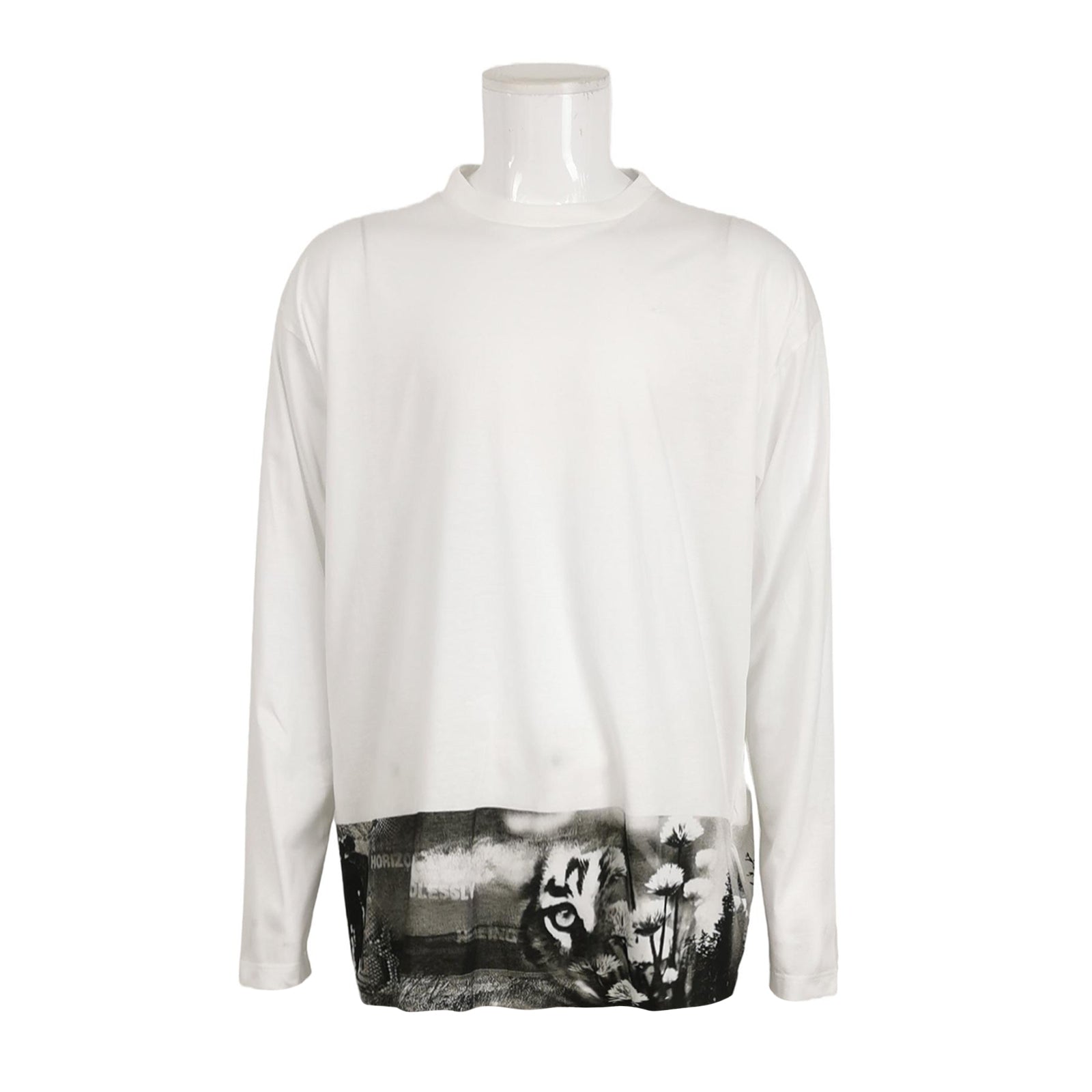 Prada M White Long Sleeve Graphic T-Shirt