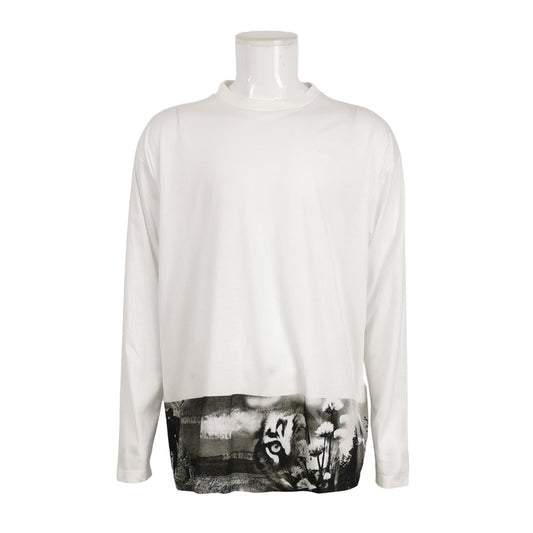 Prada M White Long Sleeve Graphic T-Shirt