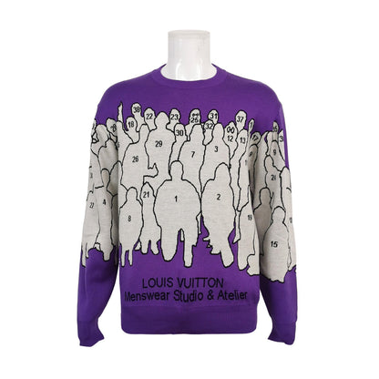 Louis Vuitton Purple Wool Crewneck Sweater XL