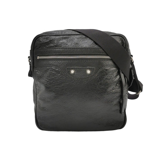 Balenciaga Waxed Leather Studded Crossbody Bag