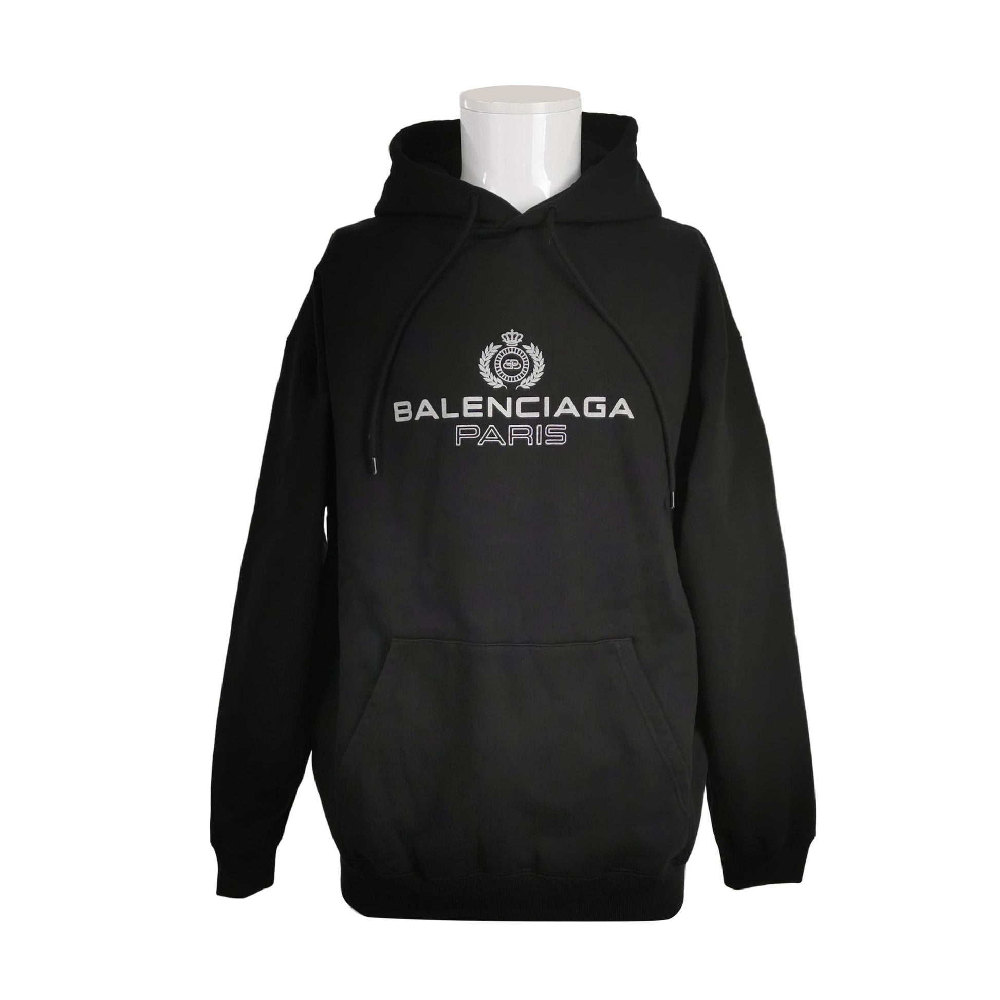 Balenciaga Paris Logo Black Hoodie S