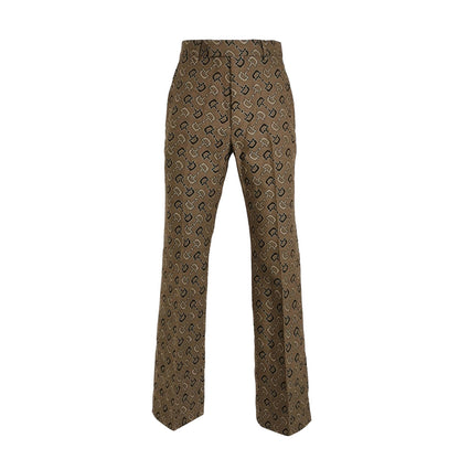 Gucci Horsebit Pattern Cotton-Wool Blend Trousers