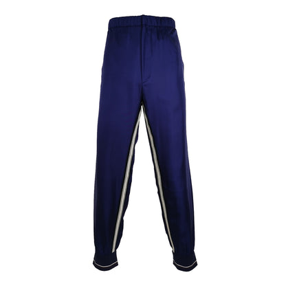 Prada Silk Contrast Stripe Logo Pants (L)