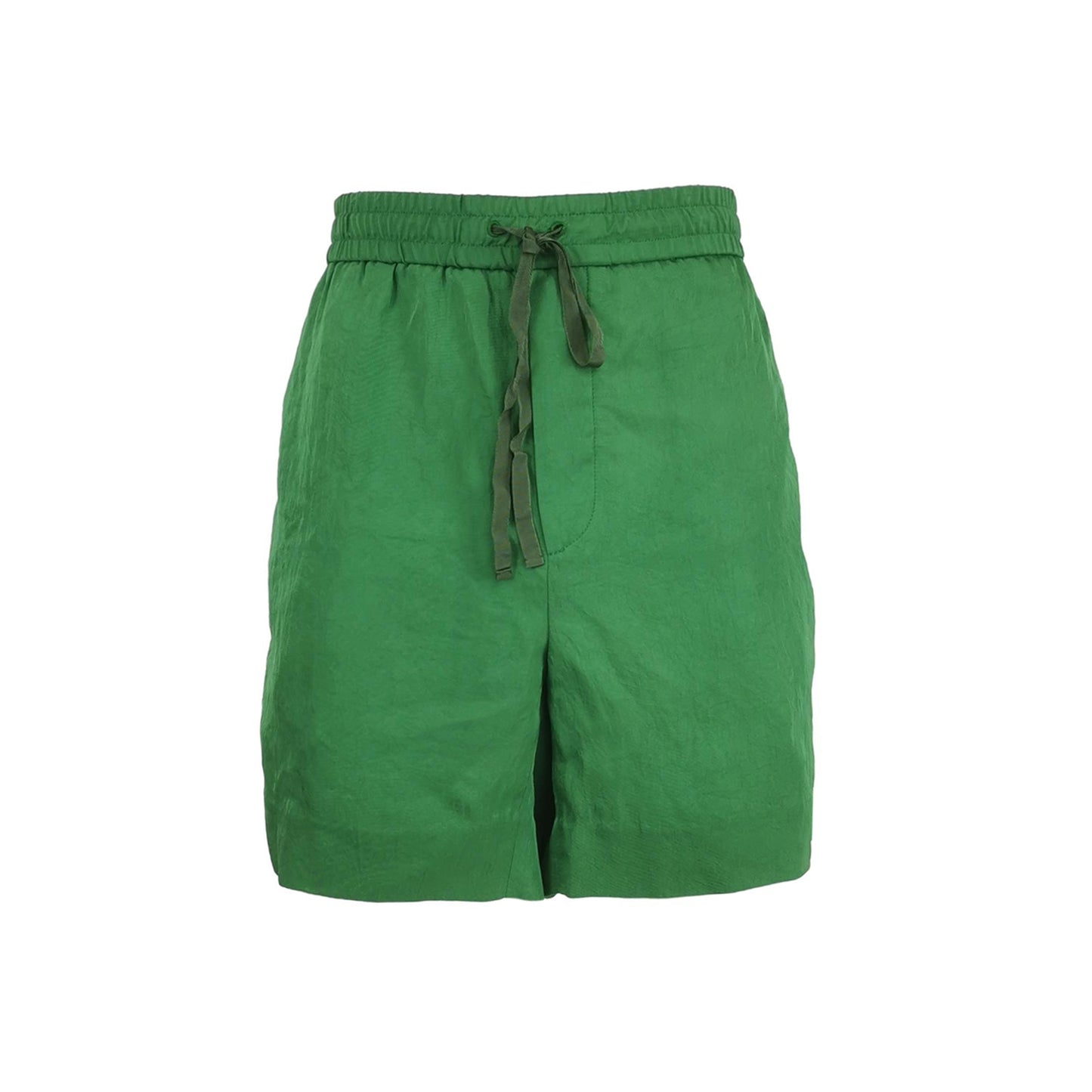 Green Drawstring Waist Casual Shorts