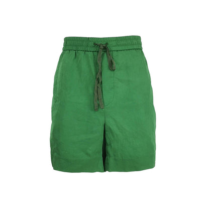 Green Drawstring Waist Casual Shorts