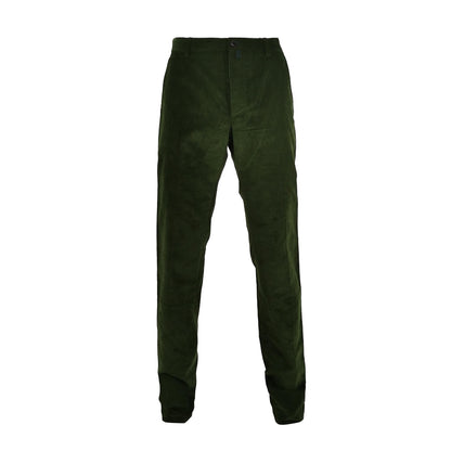 Green Corduroy Straight-Leg Pants